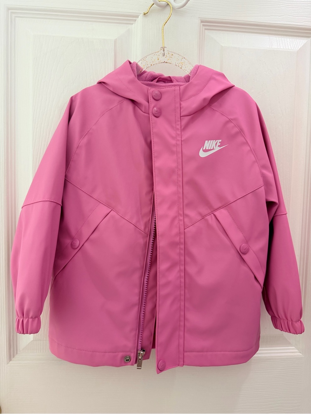 Nike Girls Pink Hooded Fleece Lined Jacket Size 3T